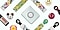 Une vue &agrave; plat d'accessoires color&eacute;s issus de collaborations, y compris des lani&egrave;res et des poign&eacute;es align&eacute;s les uns &agrave; c&ocirc;t&eacute; des autres est montr&eacute;e. Ils entourent un smartphone Galaxy Z Flip5 pli&eacute;, muni d'une coque transparente avec support amovible, plac&eacute;e au centre.