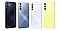 Four Galaxy A15 devices are shown with all of them showing their backsides. The devices colorways are, from left to right, Blue Black, Blue, Light Blue and Yellow.