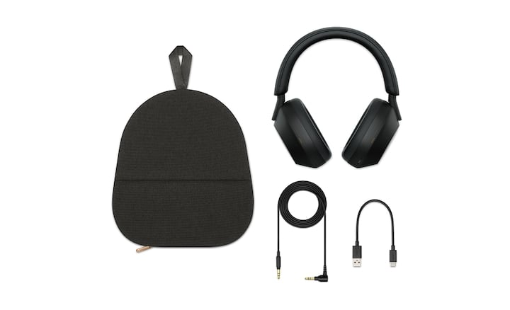 Casque WH-1000XM5 avec housse de transport, c&acirc;ble pour casque audio et c&acirc;ble de recharge USB