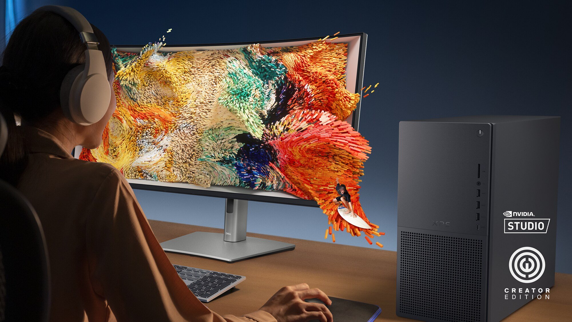 Ordinateur de bureau Dell XPS 8960 et écran Dell.