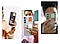 Trois jeunes tiennent la sangle de l&rsquo;&eacute;tui ergonomique vertical en Prune Fonc&eacute;, Bleu Clair et Taupe de gauche &agrave; droite. Chaque personne montre qu&rsquo;il est facile de tenir le t&eacute;l&eacute;phone en tant que droitier ou gaucher, avec plusieurs photos de style de vie dans diff&eacute;rentes couleurs.