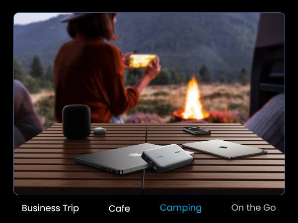 banque d'alimentation pendant le camping