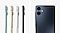Le profil de quatre Galaxy A06 Vert Clair, Or, Bleu Clair et Noir est pr&eacute;sent&eacute;. L&rsquo;arri&egrave;re d&rsquo;un Galaxy A06 Noir est &eacute;galement pr&eacute;sent&eacute; pour souligner sa configuration &agrave; double appareil photo et son design affin&eacute;.