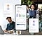Le Galaxy A06 affiche un rapport hebdomadaire d’utilisation des applications. Une personne travaillant sur un ordinateur portable, une personne se relaxant en s’étirant les bras et des écrans affichant les modes « Travail » et « Détente » sont présentés.