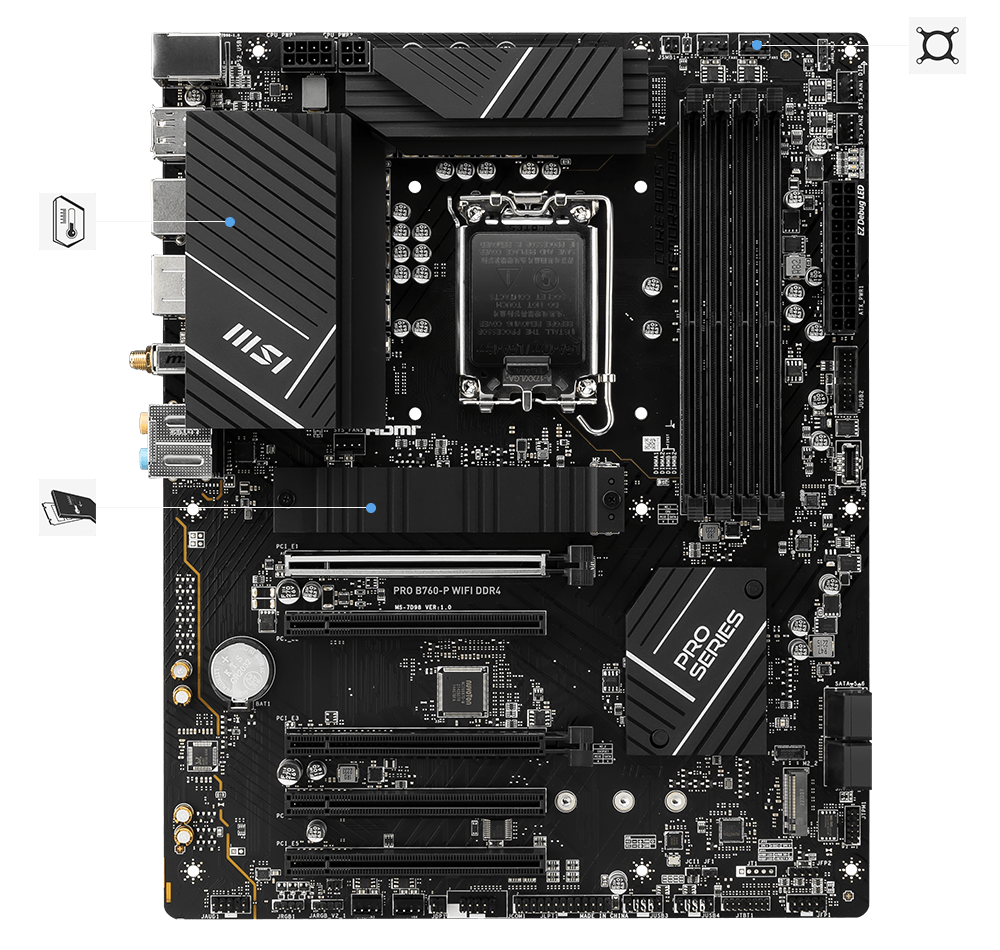 msi pro B760-p ddr4 wifi stable features