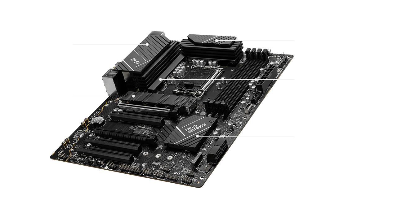 msi pro B760-P WIFI DDR4  cooling overview mobile