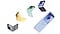Cinq t&eacute;l&eacute;phones Galaxy Z Flip6 dans diff&eacute;rentes positions, tous avec l&rsquo;&eacute;tui en silicone pr&eacute;sent&eacute; de mani&egrave;re amusante et &eacute;l&eacute;gante. Chaque &eacute;tui est d&rsquo;une couleur diff&eacute;rente. Les couleurs sont Gris, Bleu marine, Bleu, Jaune et Menthe.