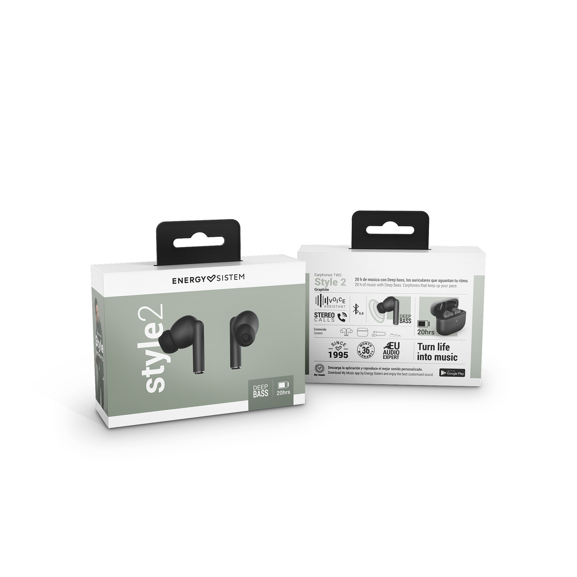 &Eacute;couteurs sans fil True Wireless Style 2 Graphite
