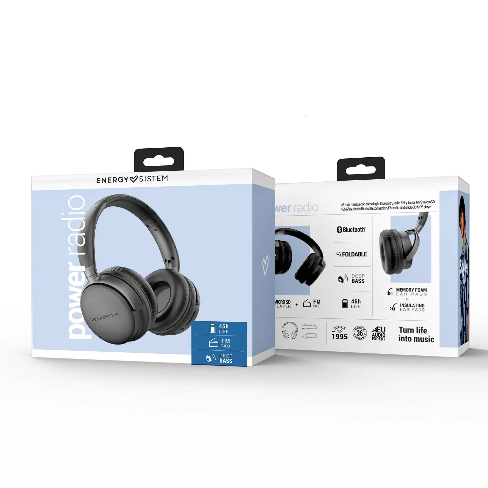 Casque Bluetooth noir Power Radio d'Energy Sistem