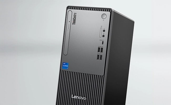 Tour Lenovo ThinkCentre Neo 50t Gen 5 (Intel), créée pour l'avenir et utilise des matériaux recyclés post-consommation.