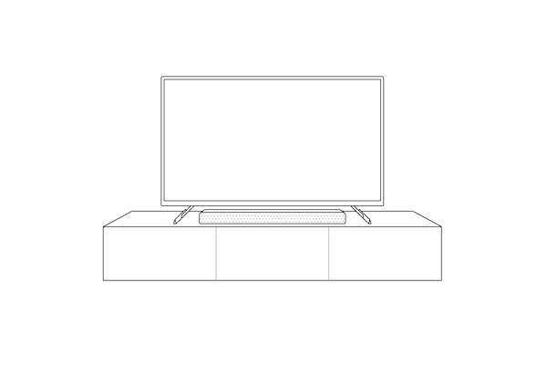 Image d'une TV BRAVIA avec des pieds r&eacute;glables et une barre de son en dessous