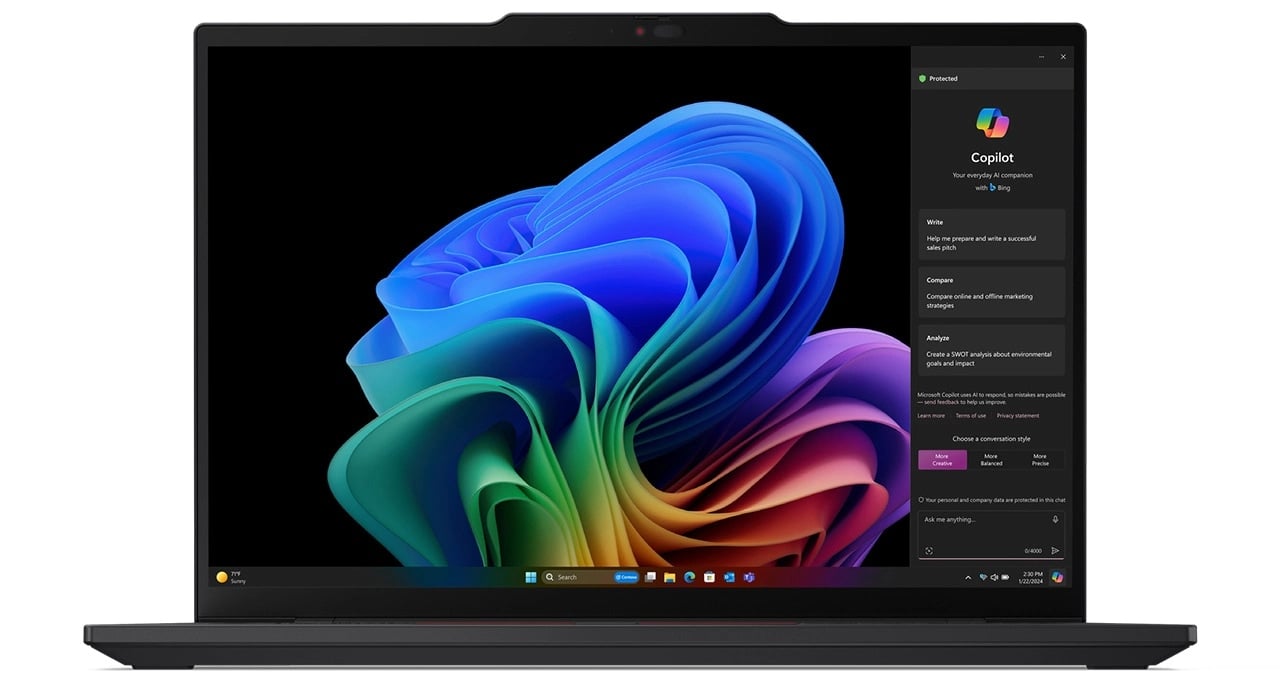 Travaillez depuis n'importe où sur l'ordinateur portable Lenovo ThinkPad T14s Gen 6, un PC Copilot+.