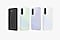The rear view of four Galaxy A36 5G devices, tilted in different directions, slide into view one by one. The device on the far left and second from the right are tilted toward the right. The device on the far right and second from the left are tilted toward the left.