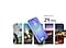 Galaxy A36 5G can be seen with the lock page onscreen. In the background is a person running, the cityscape, a rooftop during sunset and a telescope on the rooftop pointed toward the night sky. Text Watch up to 29 hours is on the top right.