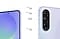 Two Galaxy A36 5G devices can be seen. The front camera features the 12 MP Selfie Camera. The rear cameras feature the 8 MP Ultra Wide angle, 50 MP Wide-angle and 5 MP Macro Camera.