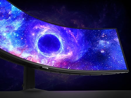 L&rsquo;&eacute;cran de 49&nbsp;pouces avec une courbure de 1000R enveloppe votre champ de vision pour un gameplay vraiment envo&ucirc;tant dans un format d&rsquo;image allant jusqu&rsquo;&agrave; 32:9.