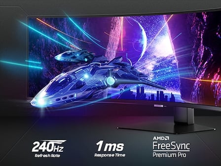Un faux pas peut faire la diff&eacute;rence entre la victoire et la d&eacute;faite. Avec un taux de rafra&icirc;chissement de 240&nbsp;Hz, un temps de r&eacute;ponse de 1&nbsp;ms (GtG) et FreeSync Premium Pro, pr&eacute;parez-vous &agrave; gagner.