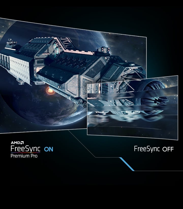 *&nbsp;Image simul&eacute;e &agrave; des fins d&rsquo;illustration. *&nbsp;AMD FreeSync Premium Pro est pris en charge par les cartes graphiques Radeon Rx 200 et les mod&egrave;les ult&eacute;rieurs.