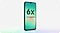 Galaxy A26 5G in a slightly tilted front view. Text 6x OS Upgrades is onscreen. Chipset-like design is at the bottom.