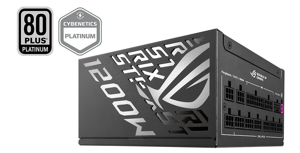 Courbe d'efficacité du ROG Strix 1200W Platinum avec le logo 80 plus platinum