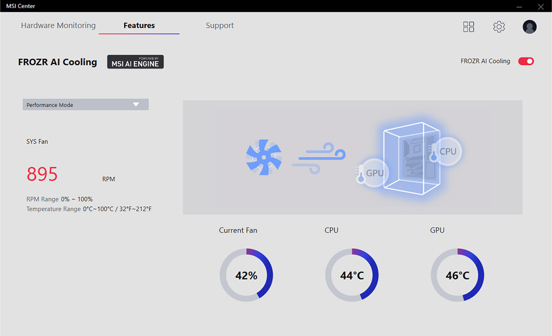 msi ai cooling feature