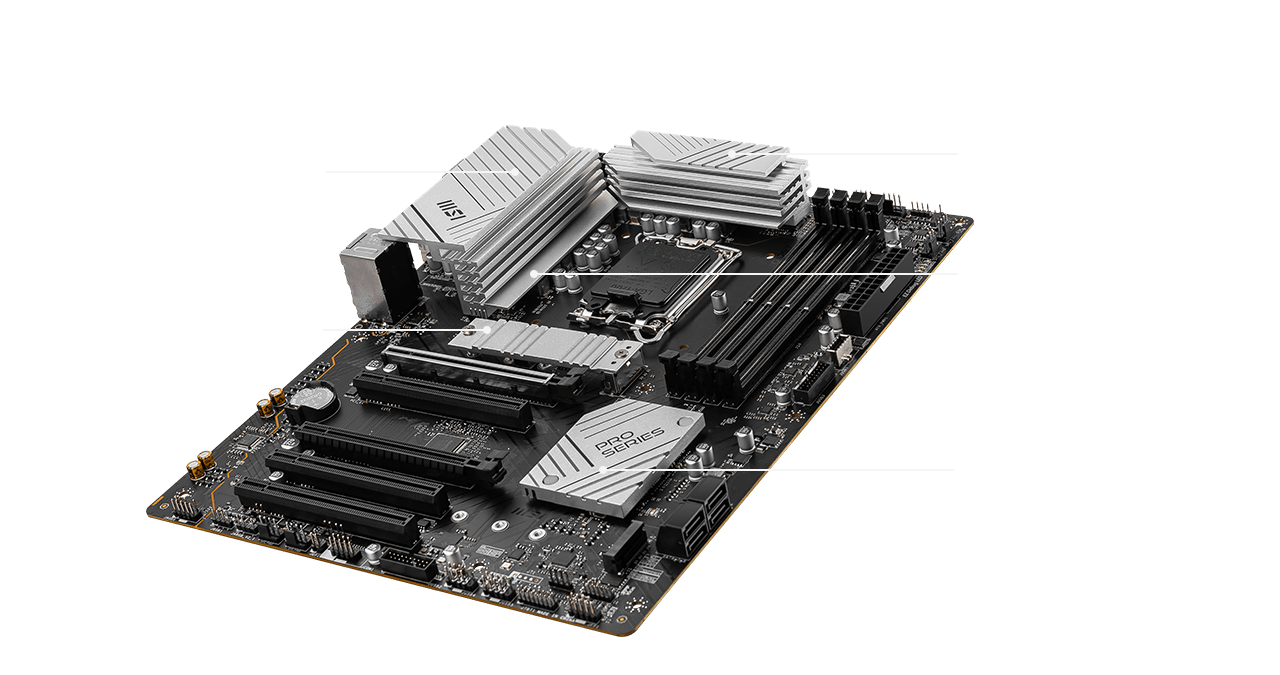 Vue d'ensemble du refroidissement MSI PRO B760-P II