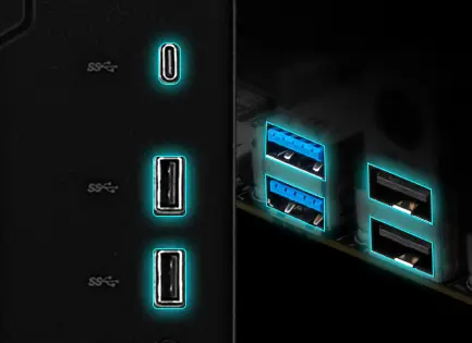 Ports USB avant et arrière