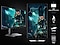 There are two Odyssey OLED G6 with a futuristic robot on screen. One of them is in a pivot mode, showing more vertical area of the image than the other. Next to them, the ergonomic options are listed: HAS (height adjustable stand), Tilt, Swivel, and Pivot(90&deg;).