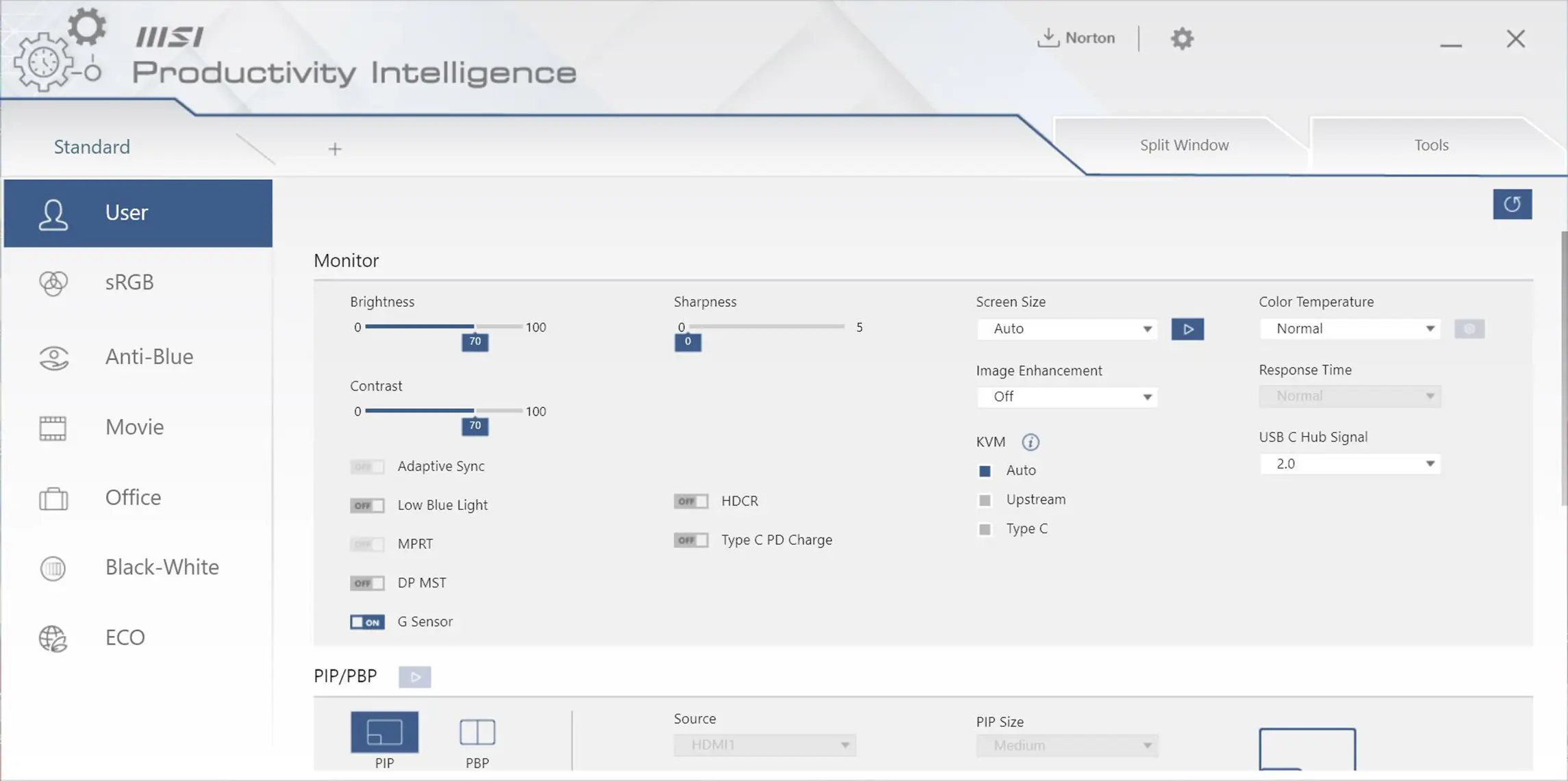 Application MSI Productivity Intelligence