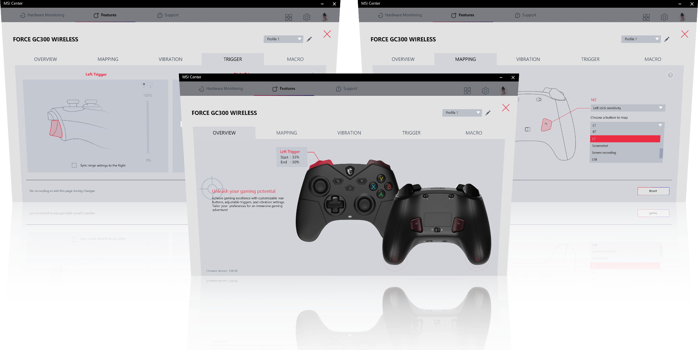 MSI Force Pro wireless MSI Center setting