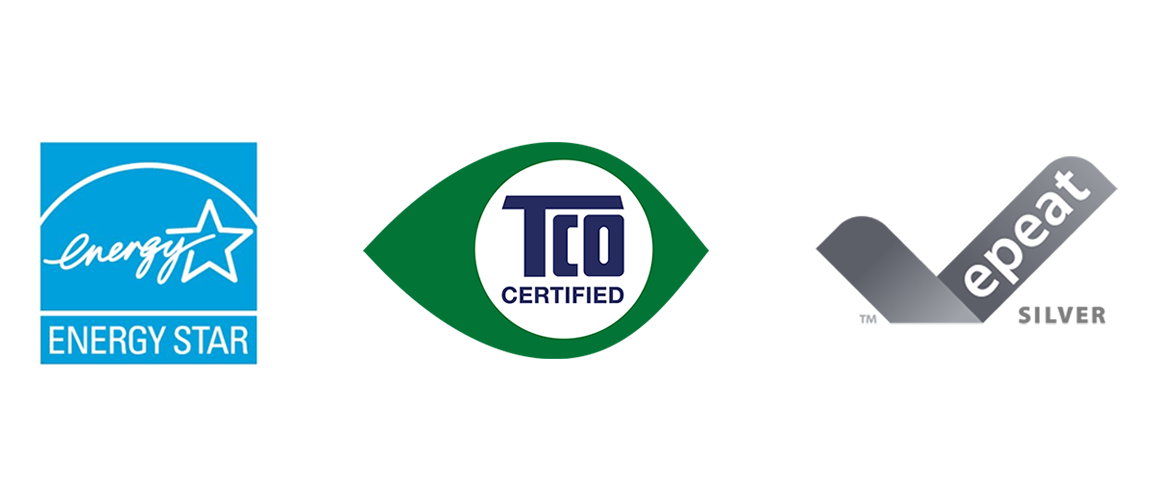 EPEAT Silver, Energy Star, logos certifi&eacute;s TCO