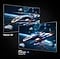 Two screens show a spacecraft in space. FreeSync OFF shows a choppier image than AMD FreeSync Premium Pro ON.