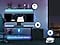 There is a monitor in a room with a vacuum cleaner, air purifier, and blind. All the devices are connected with the monitor with SmartThings, and the vacuum cleaner is activated by commanding at the SmartThings hub on the monitor in a voice saying 'turn on the vacuum cleaner'.