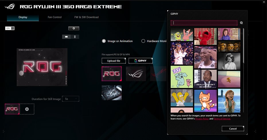 Giphy interface utilisateur image