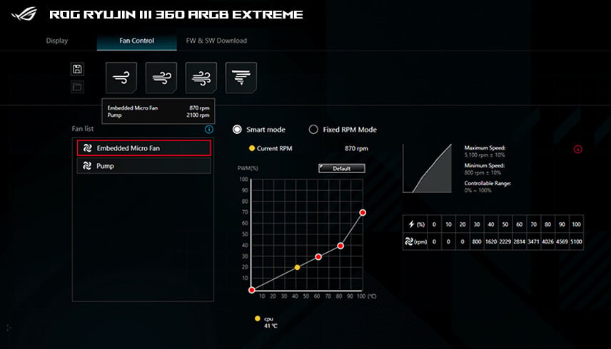 Image de l'interface utilisateur Fan Control