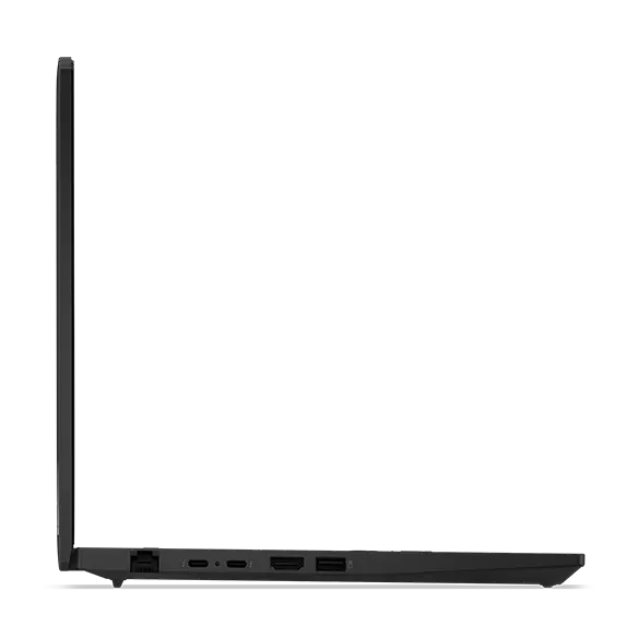 Ordinateur portable Lenovo ThinkPad L14 Gen 6 (Intel, 14 pouces) : profil gauche, capot ouvert