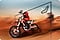 A dirt bike racer looks clear and visible inside the TV screen because of TV motion xcelerator technology.