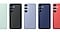 Toutes les options de couleur disponibles sont affich&eacute;es&nbsp;: Bleu, Noir, Bleu Clair, Vert d'eau et Rouge pour la coque Silicone pour le Galaxy S25+.