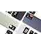 Plusieurs &eacute;tuis portefeuille Smart View en Noir, Vert Clair, violet Fonc&eacute; et Blanc apparaissent et sont align&eacute;s en parall&egrave;le. La fen&ecirc;tre S-View affiche l&rsquo;heure et la date du Galaxy S24 sans avoir &agrave; ouvrir l&rsquo;&eacute;tui.