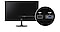 The back of the monitor is shown. The HDMI and D-sub ports are enlarged.