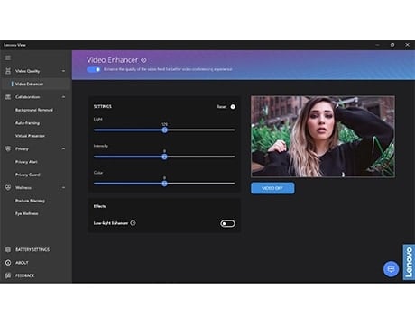 Améliorez votre image lors des appels vidéos et maintenez l'attention sur vous pendant les réunions en ligne sur l'ordinateur portable Lenovo ThinkPad T14 Gen 6.