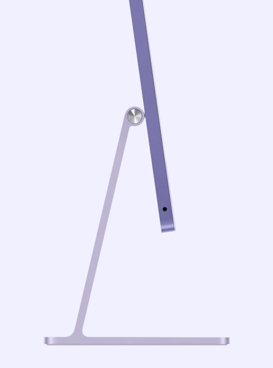 Side profile of purple iMac