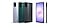 Galaxy A07 shown in black, light violet, and green from multiple angles, highlighting its sleek and slim design.