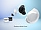 The white Galaxy Buds Core charging case is in front of the black Galaxy Buds Core charging case. Overhead are four Galaxy Buds Core earbuds arranged in alternating black and white colors in the following order black, white, black, white.
