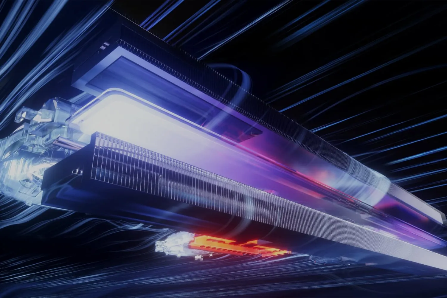 L'&eacute;vent arri&egrave;re d'un ordinateur portable ROG Strix.