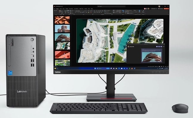 Tour Lenovo ThinkCentre Neo&nbsp;50t Gen&nbsp;5 (Intel) protégée avec ThinkShield Security et bien plus encore.