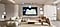TV in living room shows SmartThings screen. SmartThings and Matter logos. Icons appear over the connected devices. Zoom in on TV shows SmartThings in different rooms. Focus on light&rsquo;s status. It goes from Off to On. Blind goes from Off to Opened. Zoom out to show TV displaying smart home info.