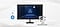 SmartThings links to the monitor. Monitor shows a secure login screen. Secured by Knox logo.