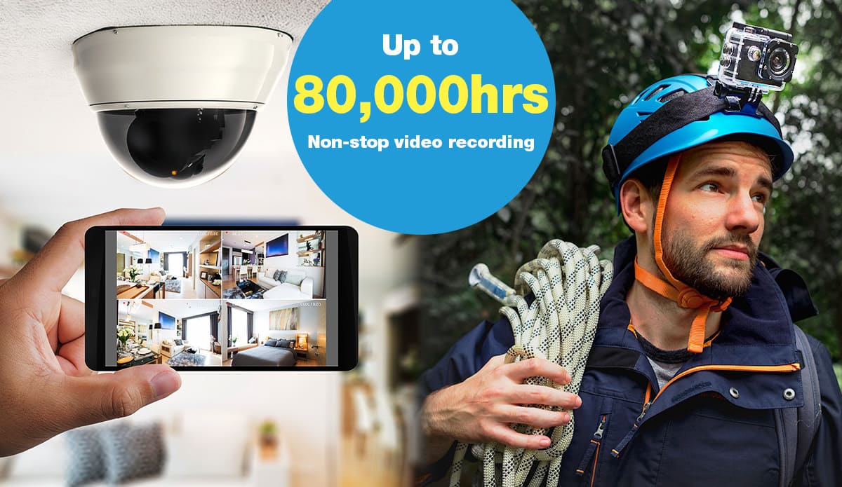 Enregistrement non-stop efficace et durable de 24 heures