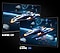 Deux &eacute;crans montrent un vaisseau spatial dans l'espace. NVIDIA G-SYNC d&eacute;sactiv&eacute; affiche une image plus saccad&eacute;e que NVIDIA G-SYNC activ&eacute;.